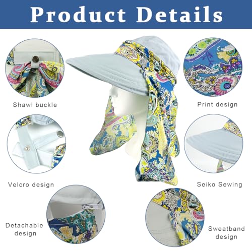 ZORBES® Polyester Wide Brim Sun Hats for Women Beach Foldable UV Protection Summer Cap Travel Holiday Swimming UPF 50+ Blue 2PCS ZORBES® Polyester Wide Brim Sun Hats for Women Beach Foldable UV Protection Summer Cap Travel Holiday Swimming UPF 50+ Blue 2PCS